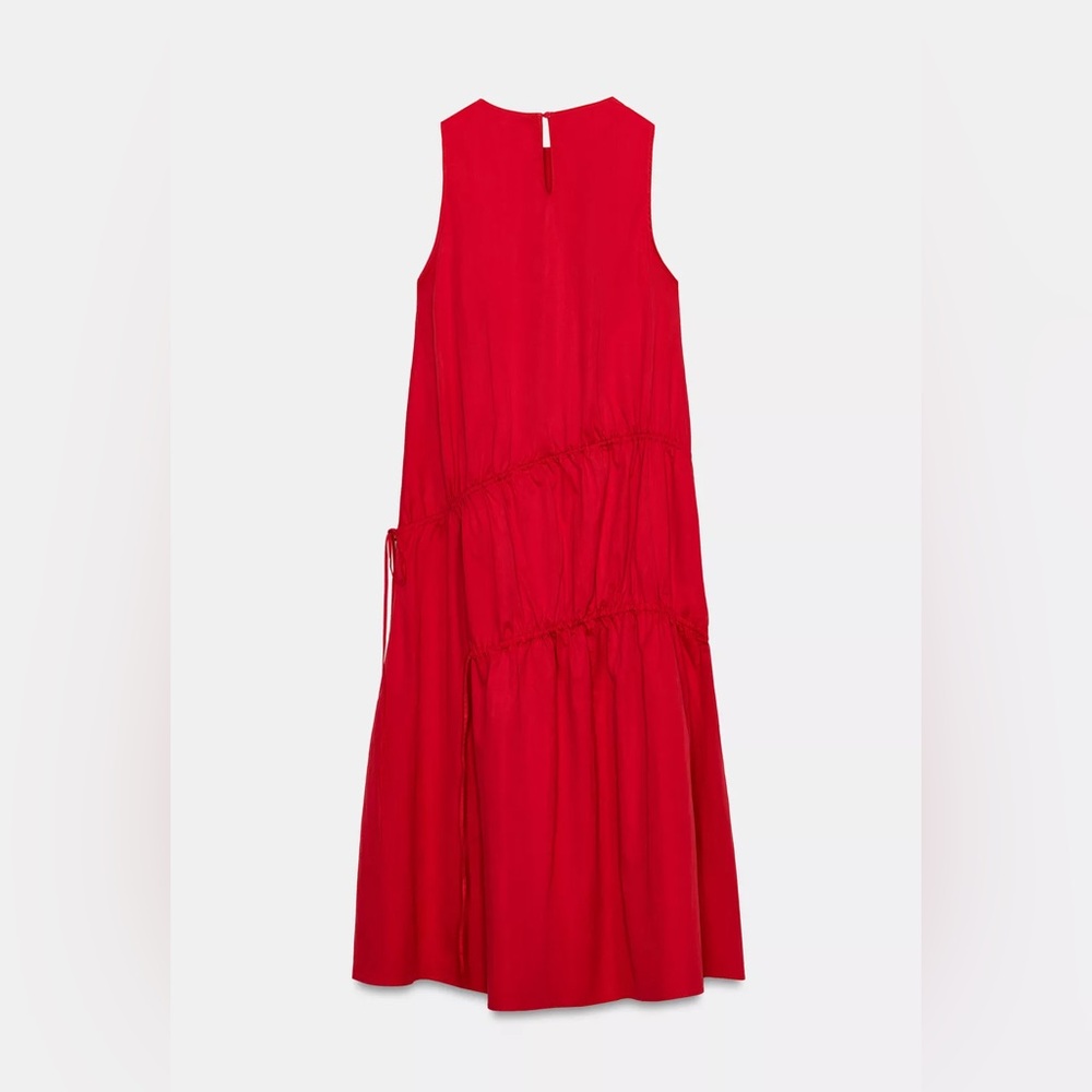 Zara Bold Red Midi Dress